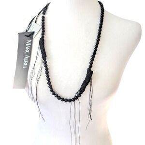 NWT Marc Aurel Black Beaded Necklace.
